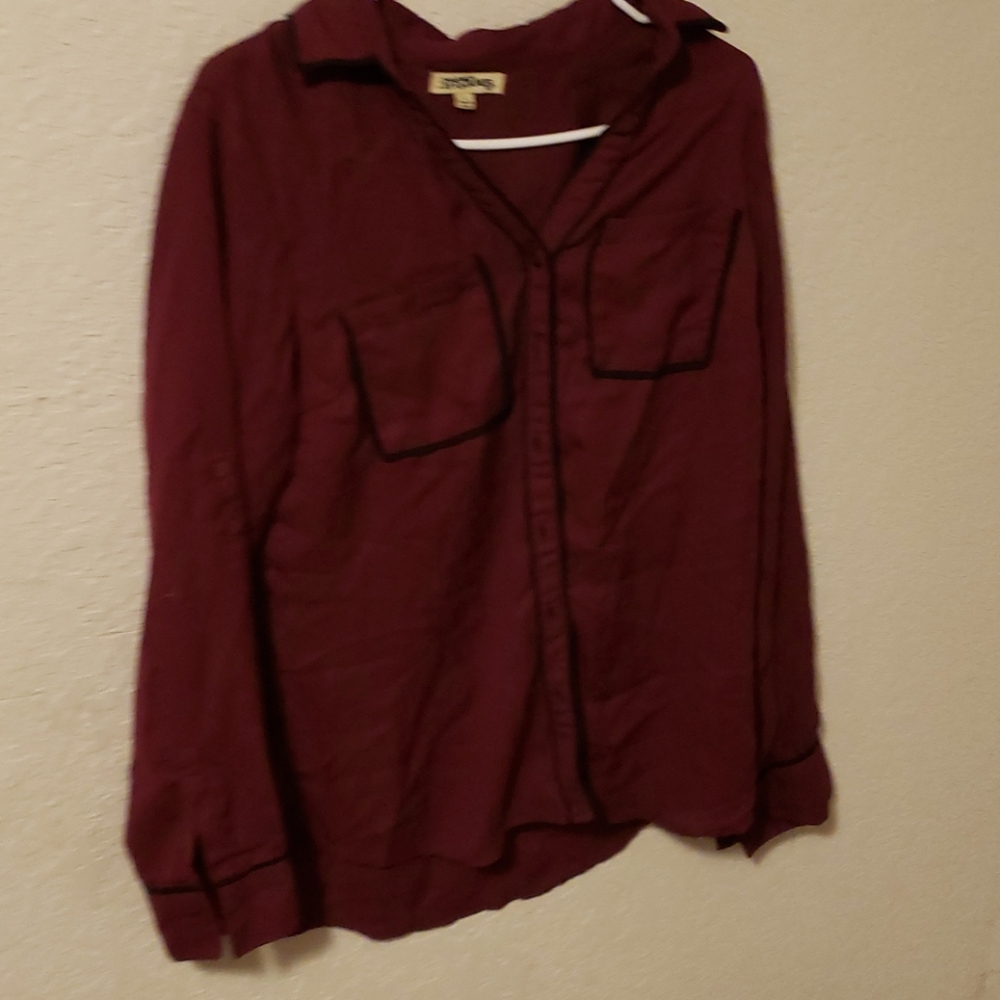 Buttoned up wine blouse